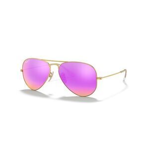 Ray-Ban Polarized Aviator Flash Gold With Pink Lens Sunglasses